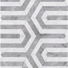 Geometric marble tile pattern in Oriental White Aurora White Aurora Asian Statuary Berlinetta design