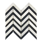 Chevron patterned marble tile from Oriental White Aurora White Aurora Asian Statuary collection