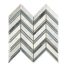 Chevron patterned tile mosaic from Oriental White Aurora White Aurora marble in polished or honed finish