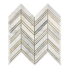 Chevron patterned marble tile from Oriental White Aurora White Aurora marble mosaic collection