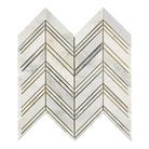 Chevron patterned marble tile from Oriental White Aurora White Aurora marble mosaic collection