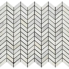 White Marble Chevron Mosaic Tile from Oriental White Aurora Asian Statuary collection
