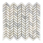 Chevron patterned marble tile from Oriental White Aurora White Aurora Asian Statuary Mosaic