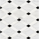 Black and white diamond tile pattern from Oriental White Aurora Marble Mosaic