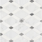 Diamond-patterned marble tile from Oriental White Aurora White Aurora marble mosaic