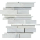 White marble mosaic tile from Oriental White Aurora Asian Statuary Manhattan collection