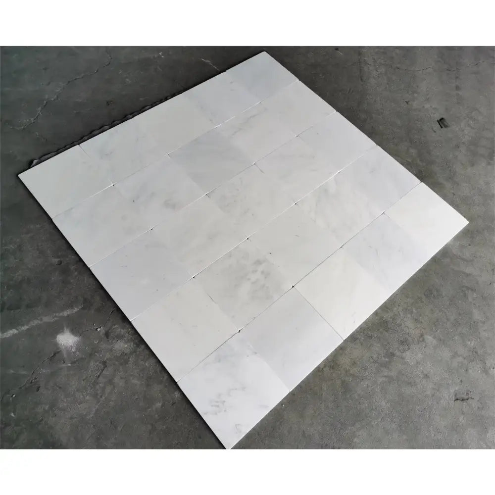 Oriental White Aurora / Asian Statuary Marble 12X12 Tumbled-American Stone