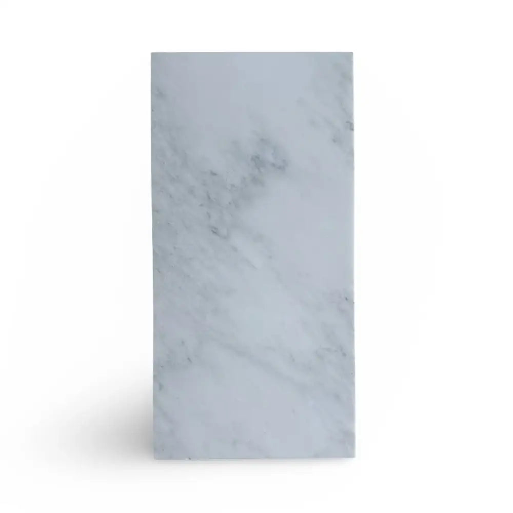 Rectangular Oriental White Aurora Statuary Marble block with polished and honed finish