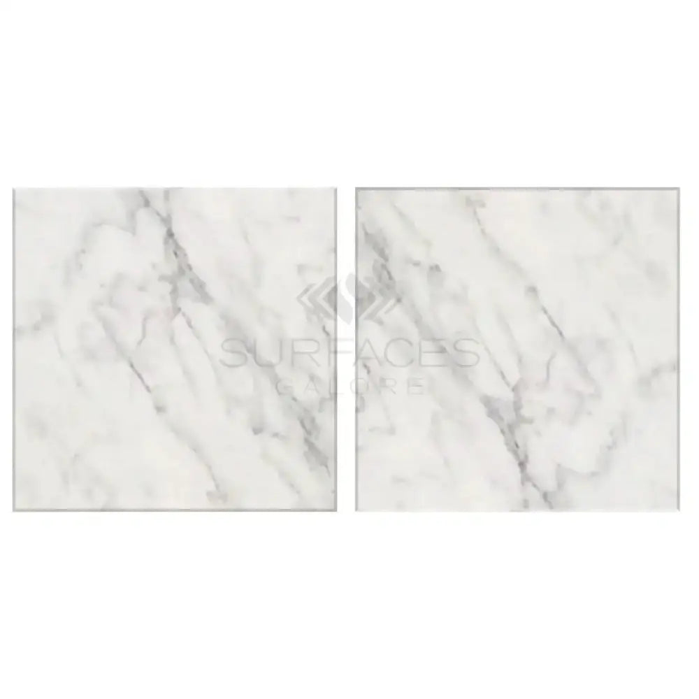 Two square polished marble tiles from Oriental White Aurora Asian Statuary Marble 18x18