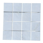 Square white tile mosaic from Oriental White Aurora Asian Statuary White Marble