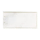 Rectangular white marble tray from Oriental Aurora Asian Statuary Marble, polished and beveled