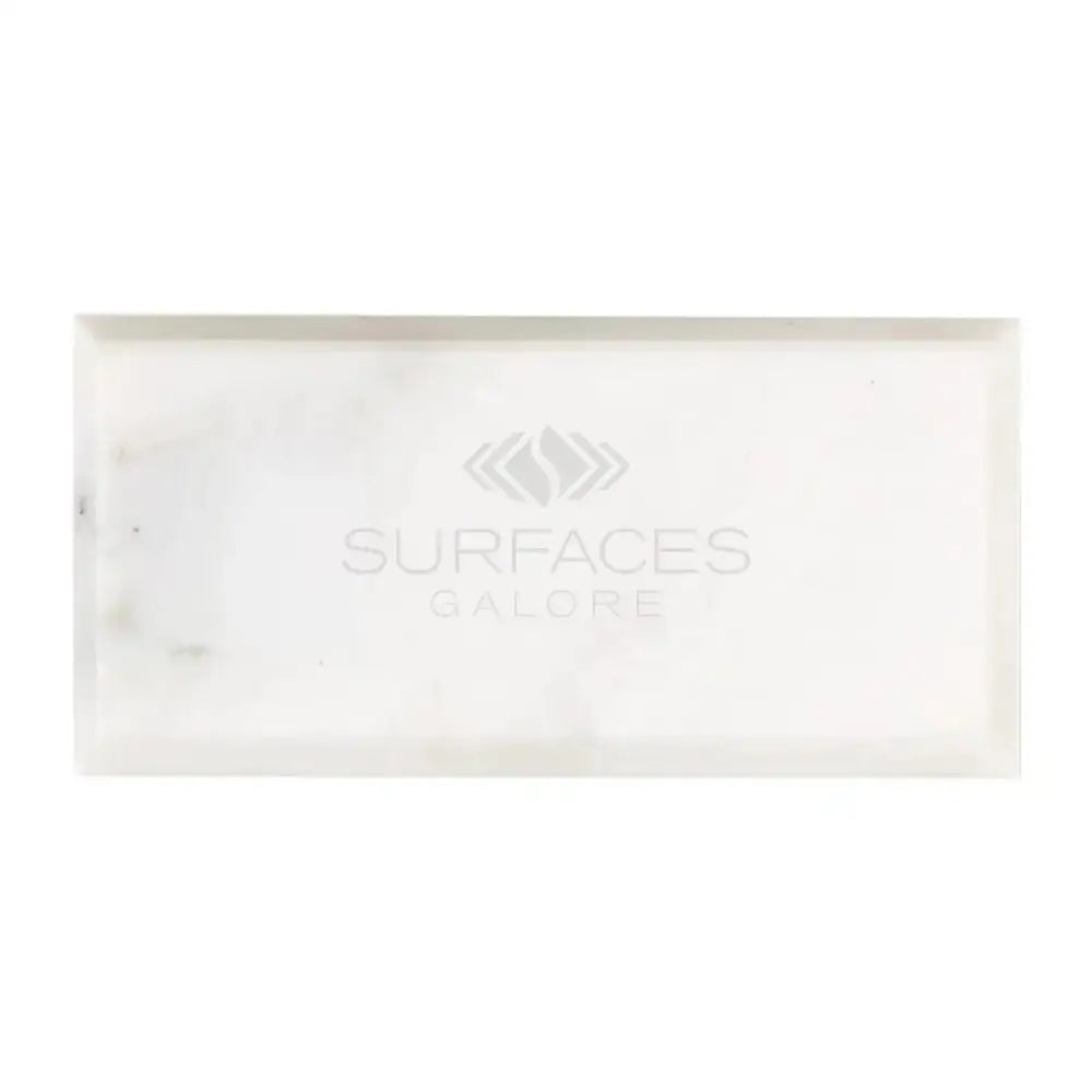 Rectangular white marble tile from Oriental White Aurora Asian Statuary Marble collection