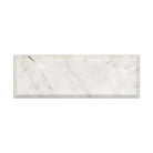Rectangular Oriental White Aurora marble tile with deep-beveled polished finish