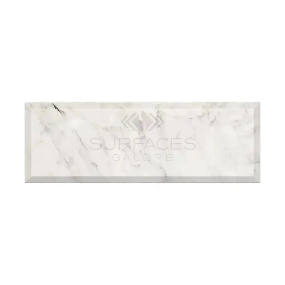 Oriental White Aurora / Asian Statuary Marble 4X12 Deep-Beveled Polished-Honed-American Stone