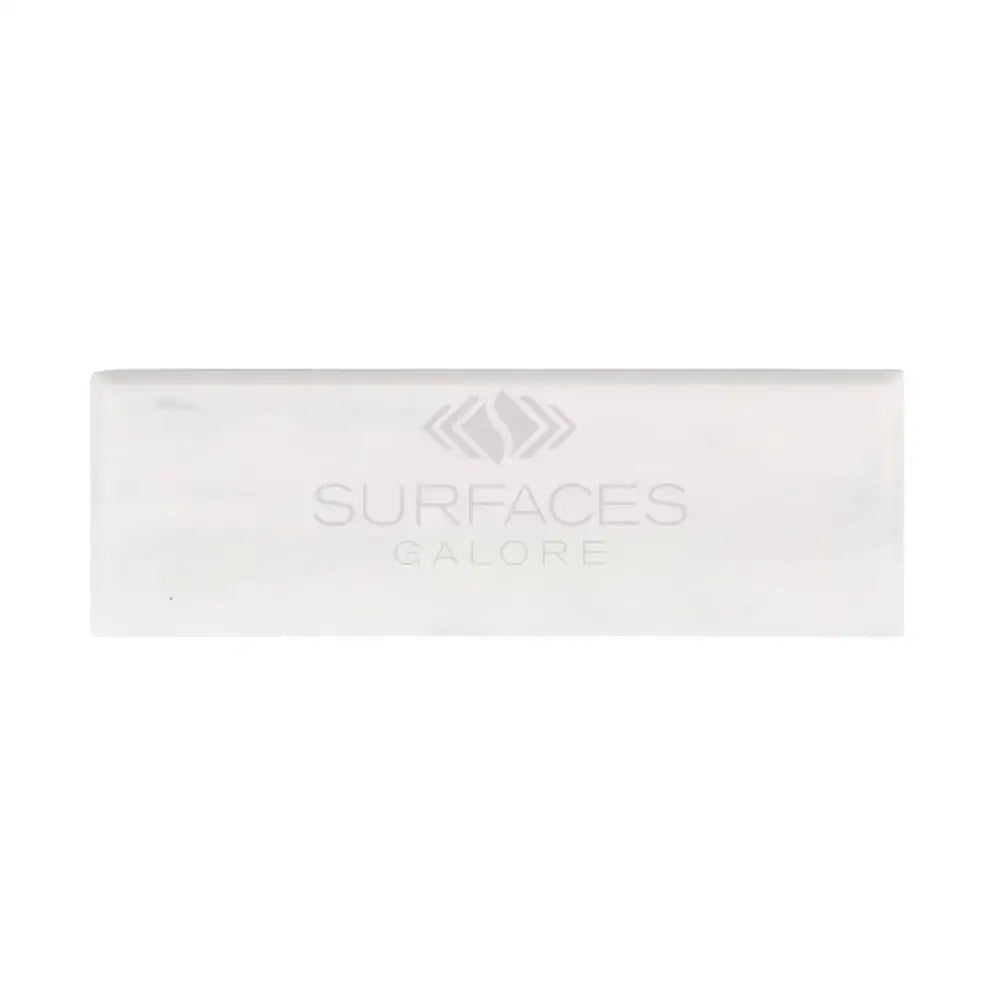 Rectangular frosted glass block from Oriental White Aurora White Aurora Marble tile collection
