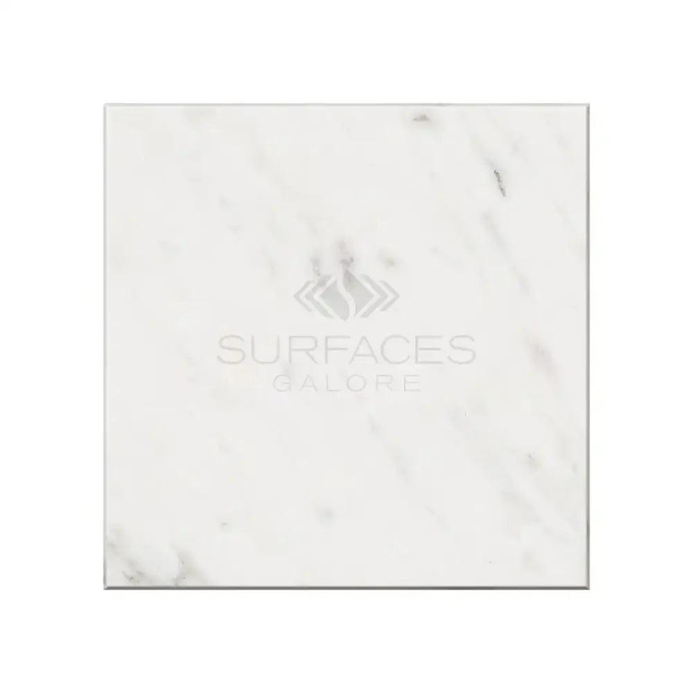 Square marble slab from Oriental White Aurora Asian Statuary Marble used in elegant interior design
