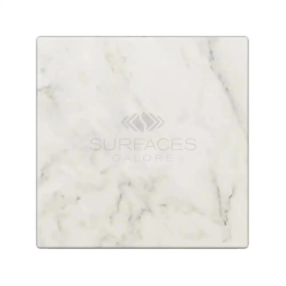 Square marble-patterned surface of Oriental White Aurora Asian Statuary Marble 4x4 Tumbled