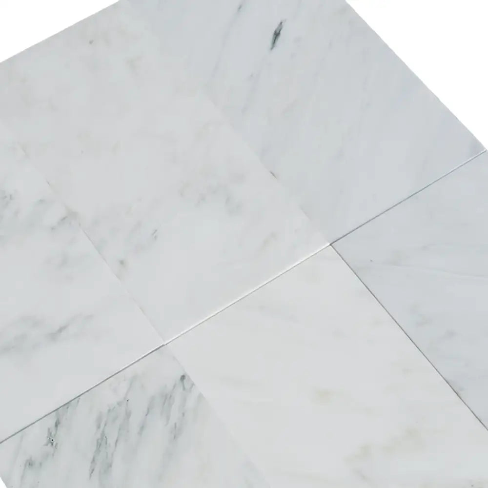 White Marble Tile Surface from Oriental White Aurora Asian Statuary Marble 6x12