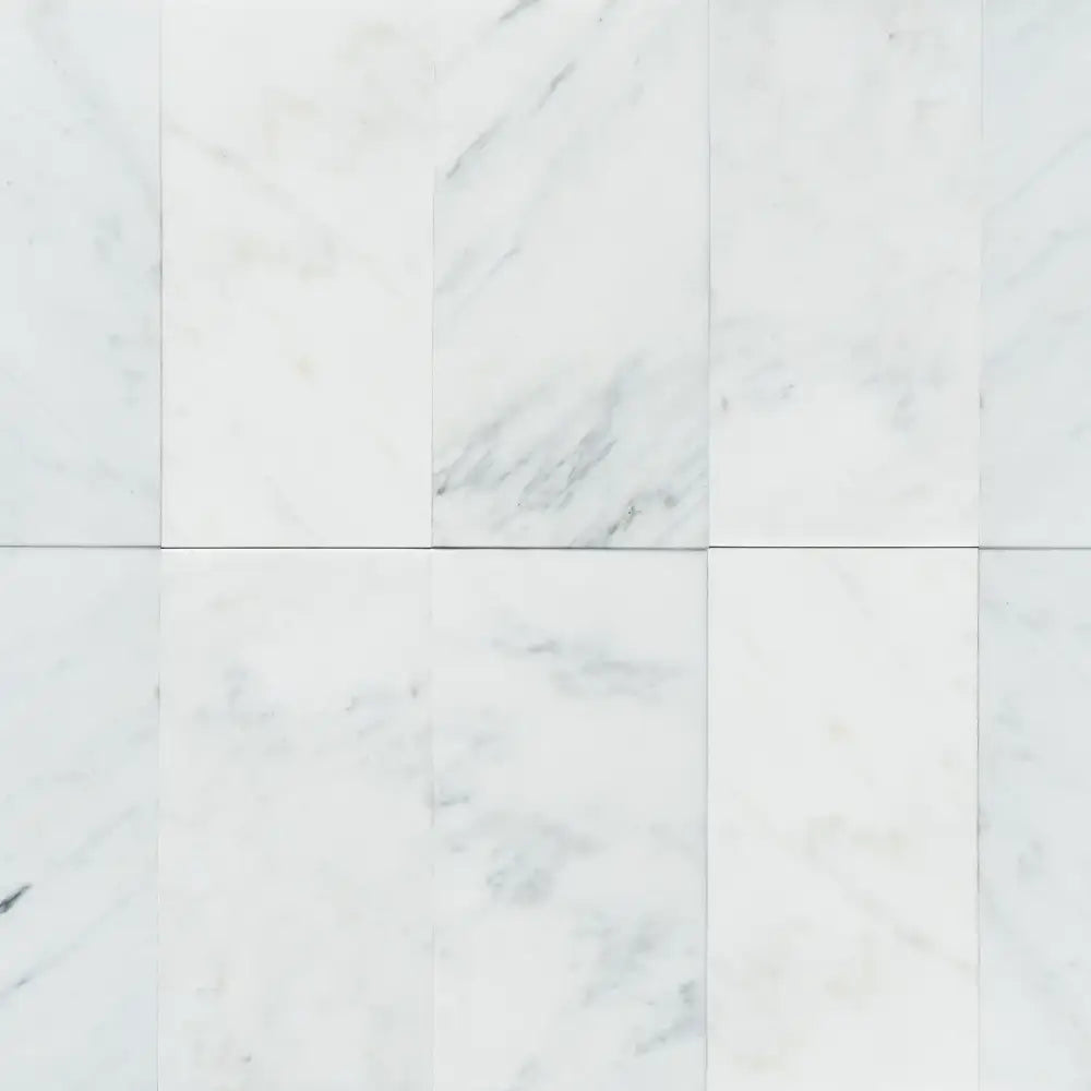 White marble tile pattern from Oriental White Aurora Asian Statuary Marble 6X12