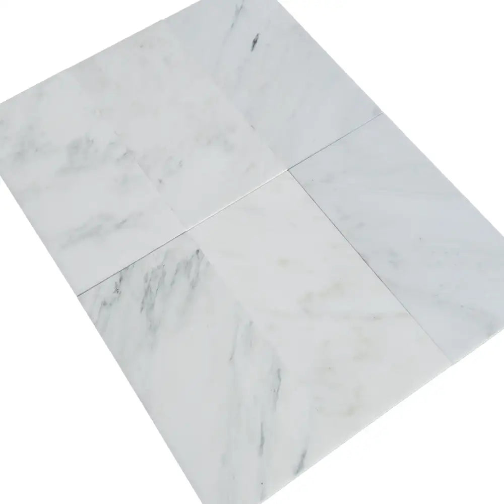 White marble tiles from Oriental White Aurora Asian Statuary Marble 6x12 polished finish