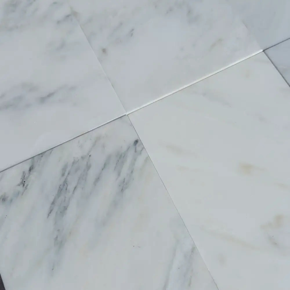 White marble floor tiles from Oriental White Aurora Asian Statuary Marble 6X12