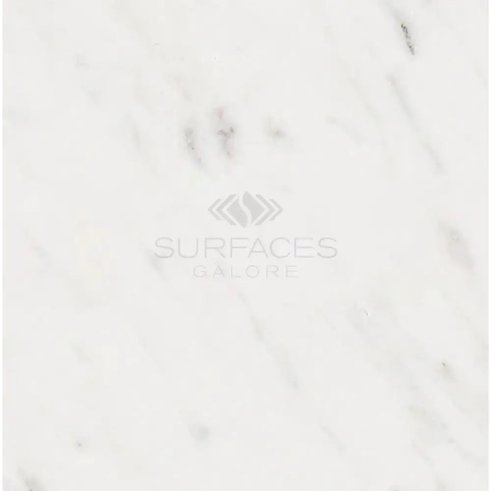 Oriental White Aurora Asian Statuary Marble 6x6 with white marble slab and gray veining