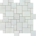 White tile mosaic from Oriental Aurora White Aurora Asian Statuary Mini-Versailles marble pattern