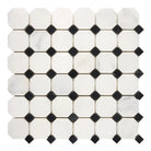 Octagon and square tile mosaic from Oriental White Aurora Asian Statuary collection