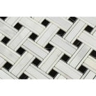 Woven white and black mosaic tile from Oriental White Aurora Asian Statuary Marble collection