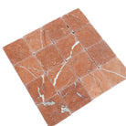 Red marble tile mosaic from Rojo Alicante Select 3x3 Tumbled collection