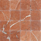Red marble tile squares from Rojo Alicante Select 3X3 Tumbled product display