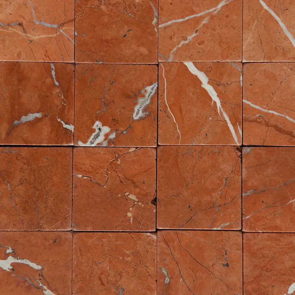 Red marble tile squares for Rojo Alicante Select 3X3 Tumbled product display