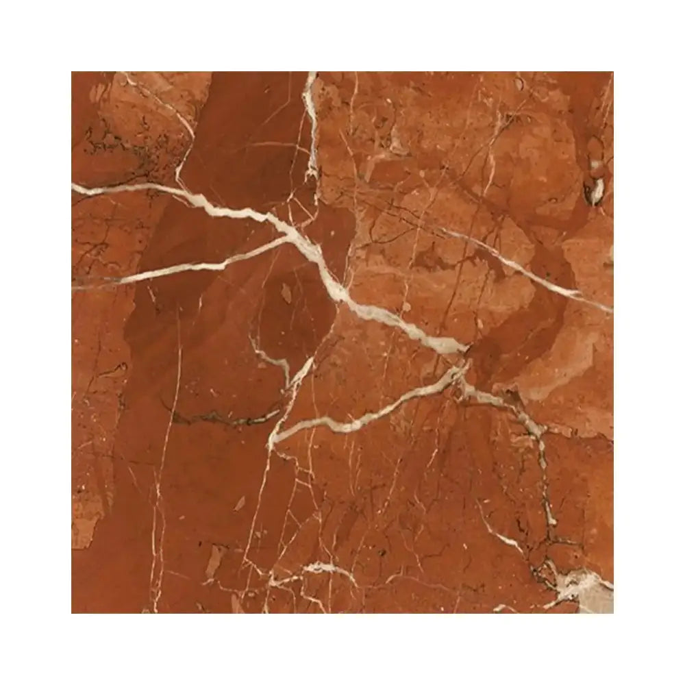 Red marble tile with white veining from Rojo Alicante Select Marble 12X12 Honed-Polished