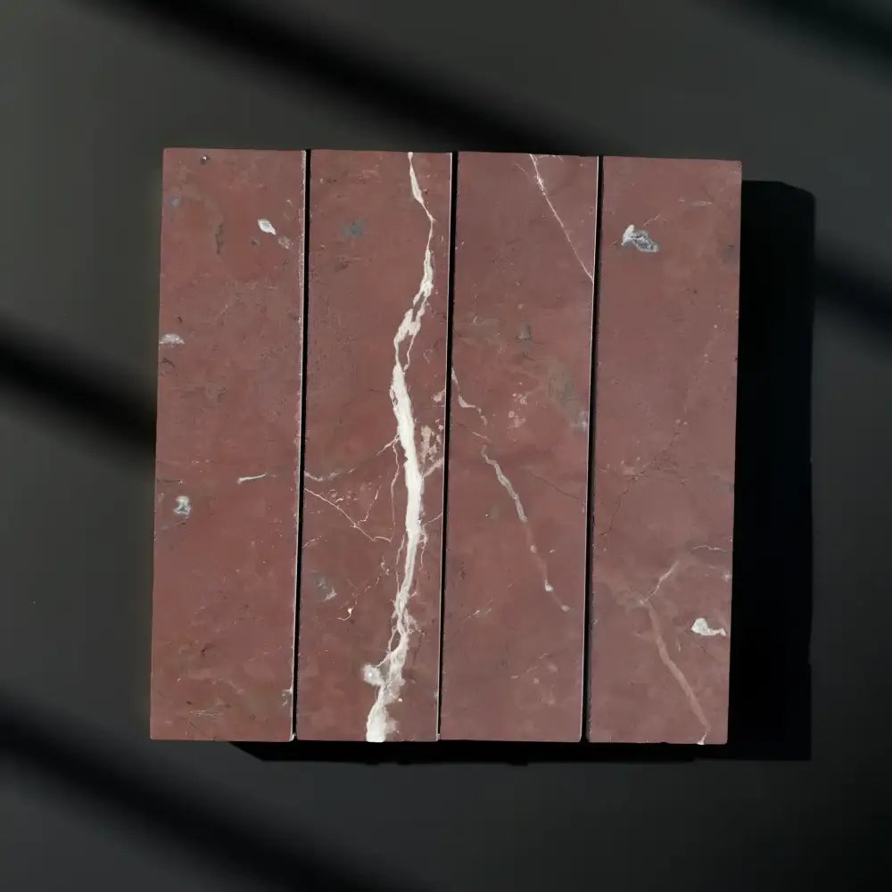 Red marble tile square for Rojo Alicante Select Marble 3 x 12 Field Tile