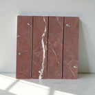 Red marble tile arrangement for Rojo Alicante Select Marble 3 X 12 Field Tile