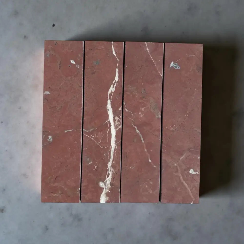 Red marble tiles with white veining from Rojo Alicante Select Marble product line