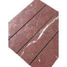 Red marble tiles with white veining for Rojo Alicante Select Marble 3x12 Field Tile