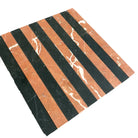 Striped marble tile from Rojo Alicante Select and Nero Marquina Prestige Mosaic