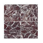 Four red marble tiles from Rosso Levanto Marble 12X12 Polished product display