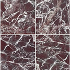 Rosso Levanto Marble 12X12 polished tiles with maroon color and white veining