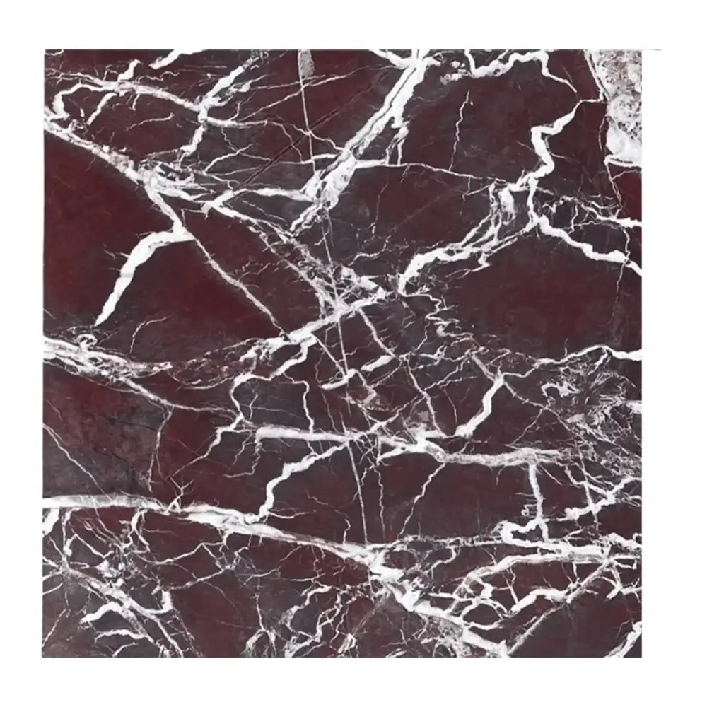 Rosso Levanto Marble 12X12 Polished displaying maroon marble with white veining