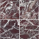 Rosso Levanto Marble 12X12 Polished featuring maroon marble with white veining