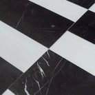 Black and white checkered marble floor from Siena in Bianco Dolomite and Nero Marquina set