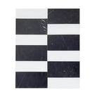 Black and white striped marble tile from Siena in Bianco Dolomite and Nero Marquina set