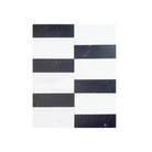 Black and white striped tiles from Siena in Dolomite Prestige and Nero Marquina Prestige set