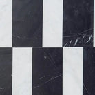 Black and white marble tile pattern from Siena Carrara White Royale and Nero Marquina Prestige set