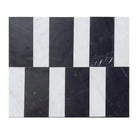 Black and white striped marble tiles from Siena in Carrara White Royale and Nero Marquina Prestige set
