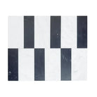 Black and white striped marble tiles from Siena in Carrara White Royale and Nero Marquina Prestige set