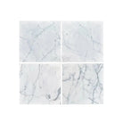 Four white marble tiles from Statuary Statuario White 18X18 Italian Marble collection