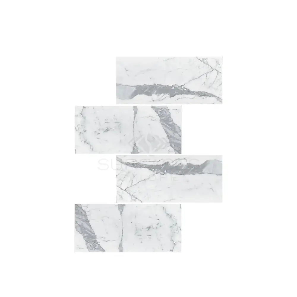 Rectangular Statuary White Italian Marble tiles with marble pattern for flooring or walls